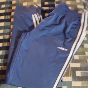 Adidas Womens Blue Joggers with White Stripes
